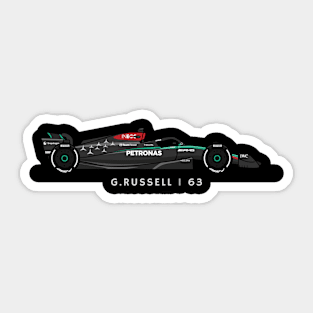 F1  Racing George Russel Mercedes Fan shirt Sticker
